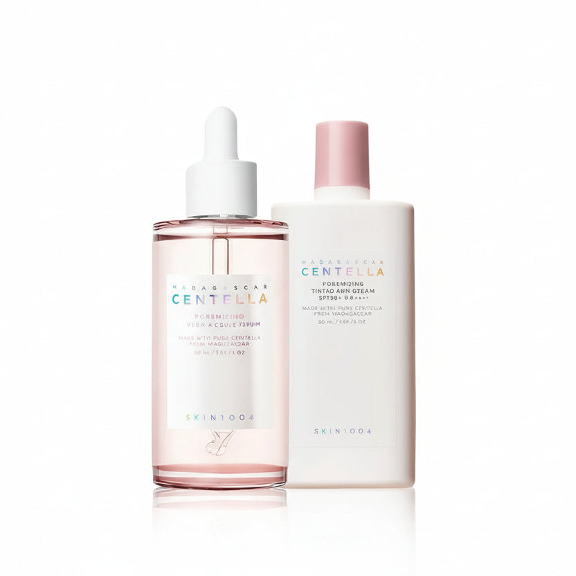Two skincare products from the brand 'centella' on a white background